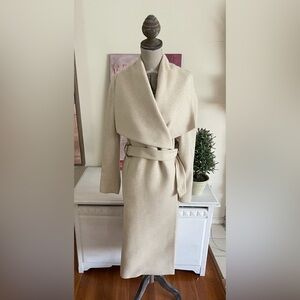 Mango Cream Belted Coat